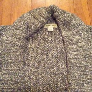 St John's Bay Grey and White Chunky Knit Cardigan